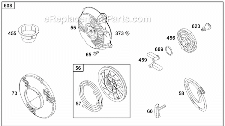 Page L Diagram and Parts List for 133702 0015 Briggs and Stratton Engine